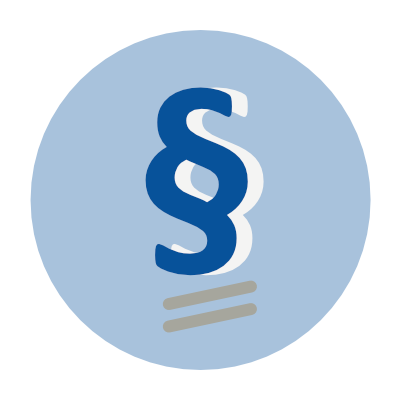 Grafik Paragraf auf blauem Kreis